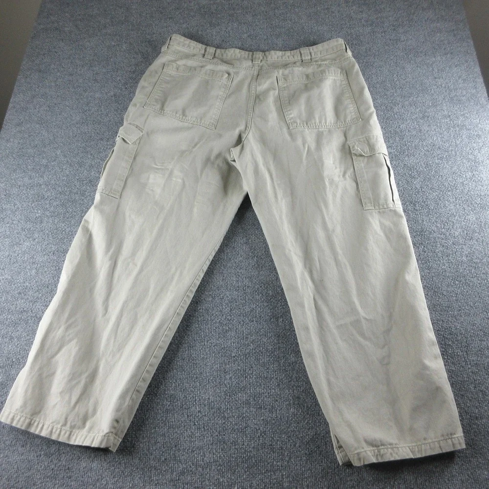 Wrangler Cargo Pants Mens 40x30 Beige Cotton Straight Utility Workwear